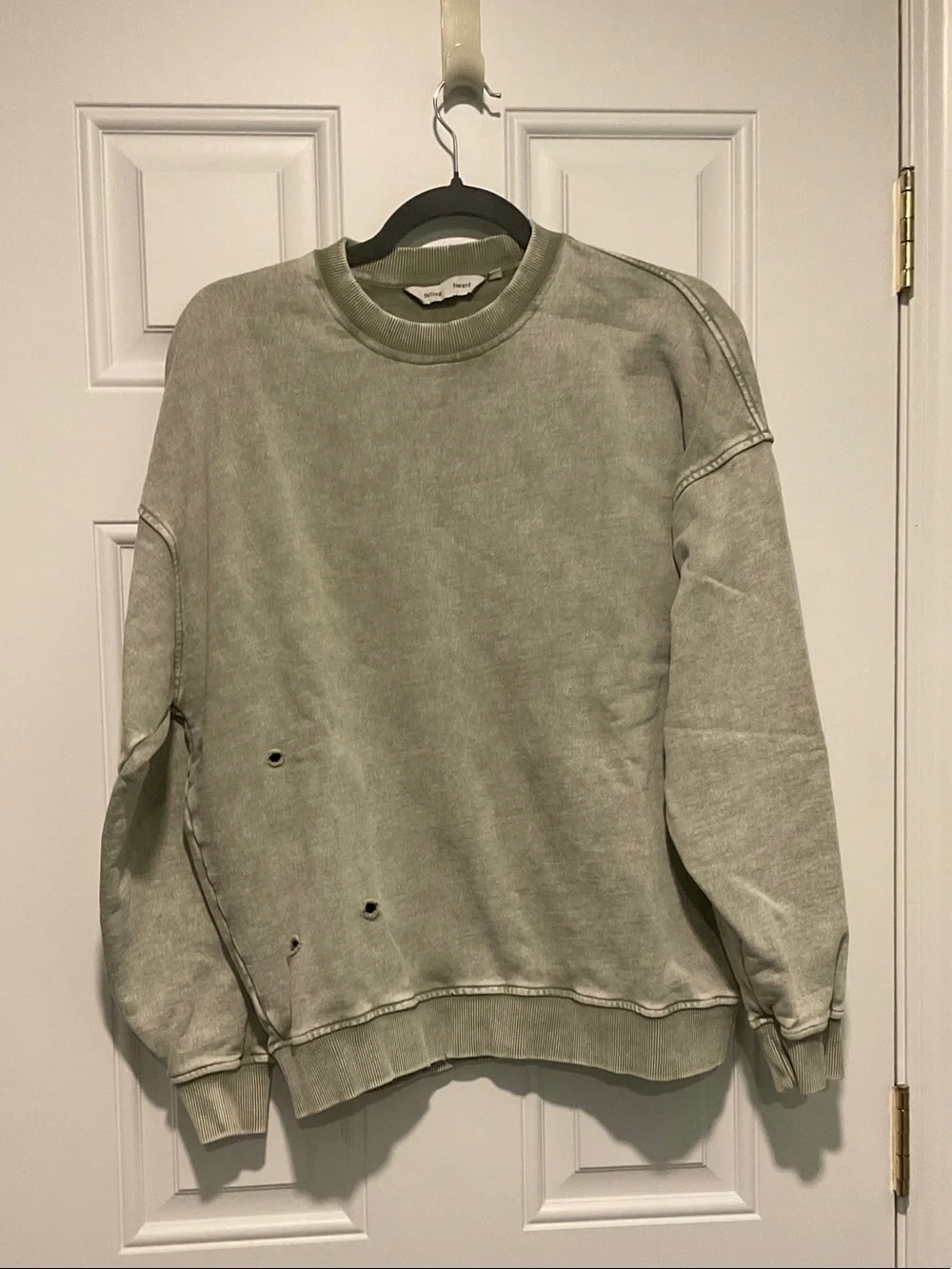 Free People Washed Sage Green Crewneck Sweatshirt - Picture 1 of 2